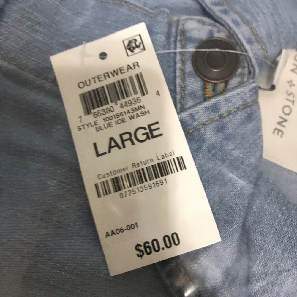 Macy’s Sun & Stone John Denim Trucker Jacket - Picture 2 of 3